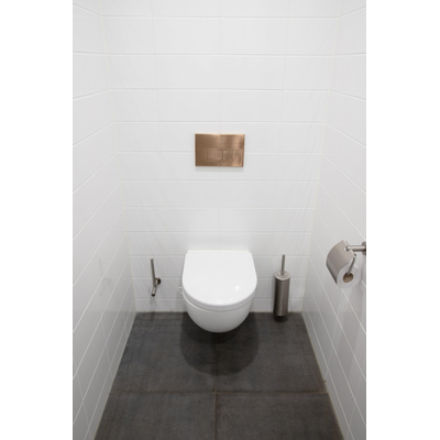 Geberit Inbouwreservoir - UP320 - QeramiQ metal bedieningsplaat - dualflush - rechthoekige knoppen - metaal koper