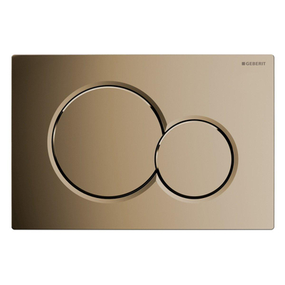 Geberit Sigma01 bedieningplaat, 2-toets spoeling frontbediening voor toilet 24.6x16.4cm edelmessing gegalvaniseerd (goud)