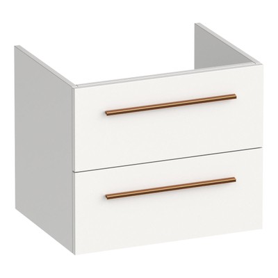 BRAUER Trust meuble sous-lavabo 60 sans poignées rapportées 2 tiroirs à fermeture douce et 1 découpe pour siphon - blanc mat
