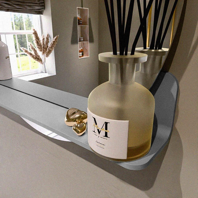 Mondiaz SPOT spiegel – Ø70 cm – met planchet – Plata (zilverblauw)