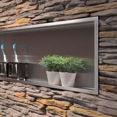 Looox BoX niche - 30x30x10cm - encastrée - inox brossé