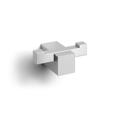 Zack Carvo Handdoekhaak - 7x3cm - dubbel - geborsteld RVS