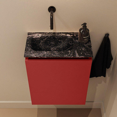 MONDIAZ TURE-DLUX 40cm toiletmeubel Fire. EDEN wastafel Lava positie links. Zonder kraangat.