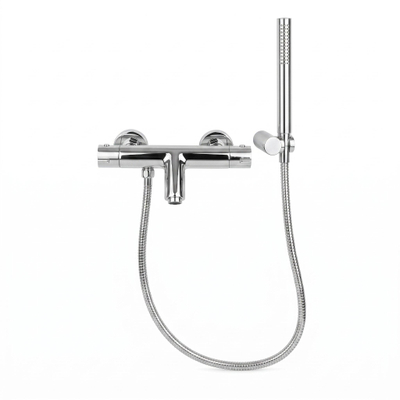 Adema Sparkle 2.0 thermostatische bad-/douchekraan - staafhanddouche en houder - incl. doucheslang - chroom