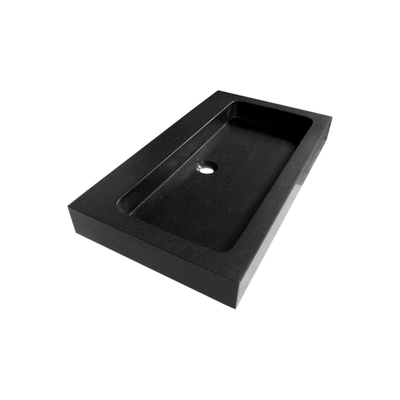 Saniclass Black Spirit meubelwastafel 80cm 1 wasbak 1 kraangat natuursteen zwart