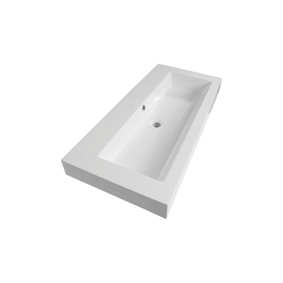 Saniclass Florence lavabo pour meuble 100cm 1 lavabo 2 trous polybéton blanc
