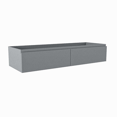Mondiaz FOGE wastafelonderkast - 130x45x25cm - 2 lades - uitsparing links - softclose - Plata