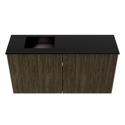 Mondiaz JOYA 80cm meuble de toilette - couleur Shadow - Lavabo FAYE position Gauche Sans trou de robinet couleur Urban.