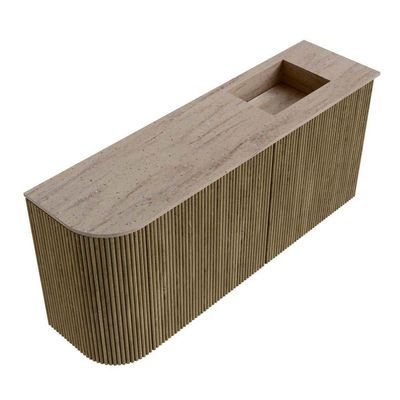 Mondiaz JOYA-DLUX 91.6cm toiletmeubel - ronding links kleur Dusk - Wastafel FAYE positie Rechts Zonder kraangat kleur Saba.