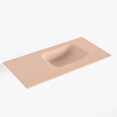 Mondiaz LEX Fontaine - 60x30x0.9cm - lavabo à droite - sans trous de robinet - pour meuble de WC - Solid surface - Rosee