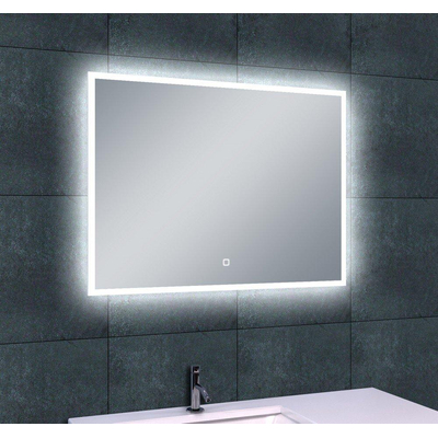Wiesbaden Quatro Miroir avec éclairage LED 80x60x3.5cm avec interrupteur 12V semi waterproof aluminium