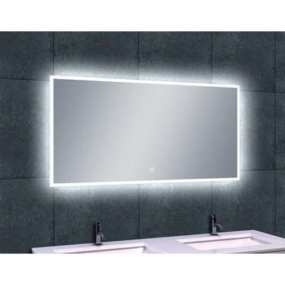 Wiesbaden Quatro spiegel 120x60x3.5cm 5mm 12volt LED met lichtschakelaar en spatwaterdicht aluminium
