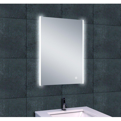 Wiesbaden Duo Miroir avec éclairage 70x50x3.5cm 5mm LED 12volt avec intérupteur et protection contre les projections d'eau aluminium