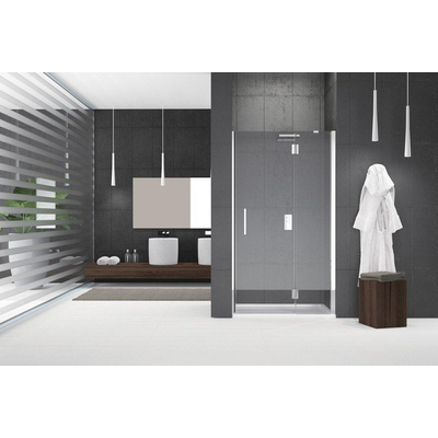 Novellini Louvre G Porte de douche pour niche 88/91x195cm - tournant droite - brillant chrome