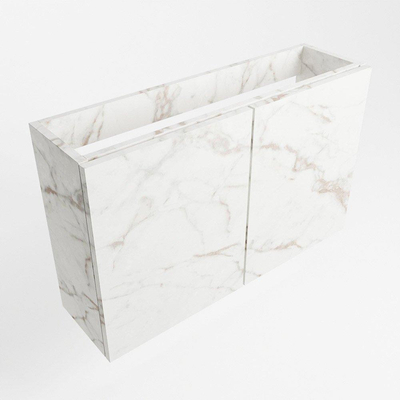 Mondiaz FOWY fonteinonderkast - 70x22x50cm - 2 deuren - push to open - softclose - Carrara