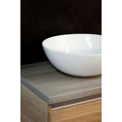 H&R Badmeubelen waskom - 39x14.5cm - keramiek wit