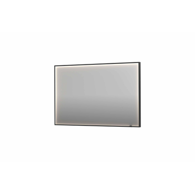 INK SP19 miroir - 120x4x80cm rectangulaire en cadre acier incl dir LED - chauffage - changement de couleur - dimmable et interrupteur - métal noir brossé