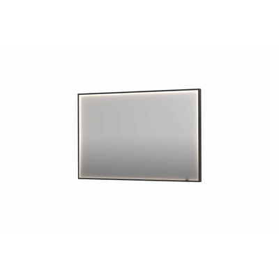 INK SP19 spiegel - 120x4x80cm rechthoek in stalen kader incl dir LED - verwarming - color changing - dimbaar en schakelaar - geborsteld metal black