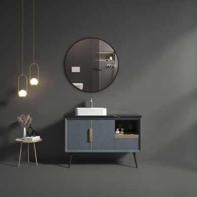 Saniclass Retro Line miroir – Ø 100 cm – Noir mat