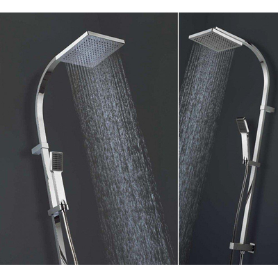 Crosswater Planet Set de douche de pluie - sans robinet - avec douche de tête 20cm - inverseur - avec douchette à main - chrome