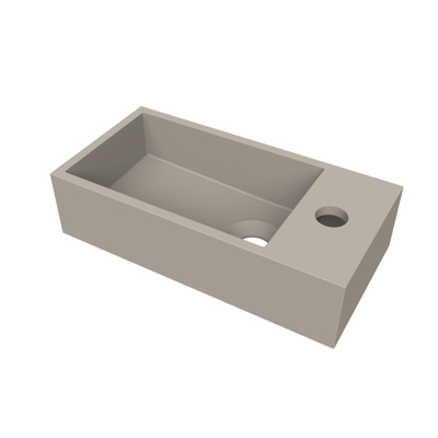 Arcqua Flair fontein - 36x18x9cm - cast marble - 1 kraangat - rechts - mat klei