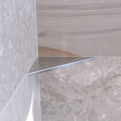 Looox Corner Shelf Tablette murale d’angle 30x22cm inox brossé SECOND CHOIX