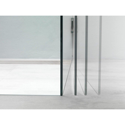 Sealskin I AM Porte pivotante avec paroi latérale 100x100x200cm Chrome argenté brillant 8mm verre clair avec anticalcaire