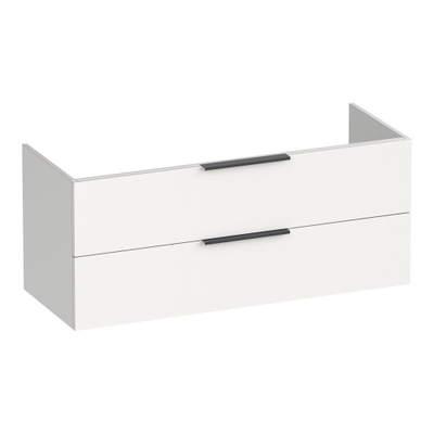 BRAUER Elevate meuble sous-lavabo 120 sans poignées rapportées 2 tiroirs à fermeture douce et 1 découpe pour siphon - blanc mat