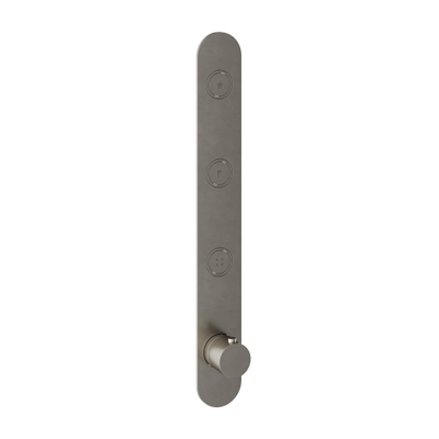 Hotbath Cobber Afbouwdeel inbouwthermostaat - met 3 pushbuttons verticale plaatsing - geborsteld nikkel (RVS)