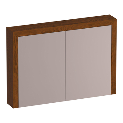 BRAUER Rise spiegelkast – 99x70x15 cm – zonder verlichting – 2 deuren, dubbelzijdige spiegeldeuren – Eiken bruin