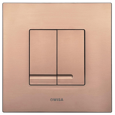 Wisa XS Plaque de commande - carrée - 16x16x1 - double chasse - plastique - cuivre brossé