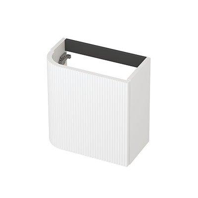 INK Concept R Meuble sous-lavabo pour lave-mains - 40x22x40cm - 1 porte - ouverture à droite - angle arrondi - fraisé - mdf laqué - blanc mat