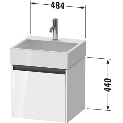 Duravit ketho 2 meuble sous lavabo avec 1 tiroir 48.4x46x44cm avec poignée blanc anthracite mate