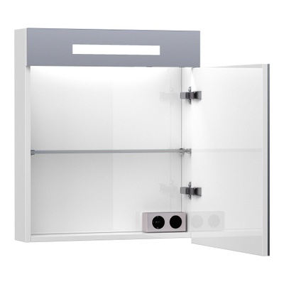 BRAUER Promise armoire de toilette – 59 x 70 x 15 cm – LED directe – ouverture à droite – Blanc brillant