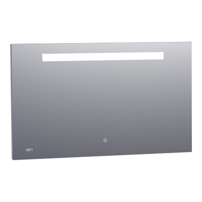 BRAUER Quartz miroir - 120x70cm - rectangulaire - avec horloge et éclairage LED direct avec fonction de gradation et commande tactile