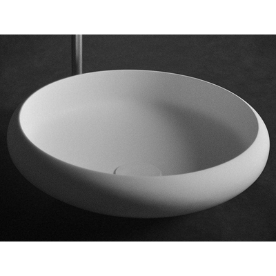 Ideavit Solidego opbouw wastafel 40x40x11.2cm rond 0 kraangaten 1 wasbak Solid surface wit