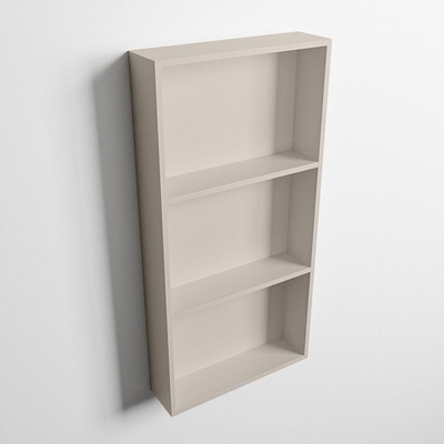 Mondiaz Easy nis 29.5x59.5x8cm voor Inbouw/opbouw 3 open vakken Solid surface Linen/Linen