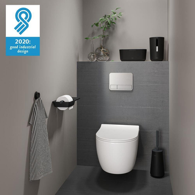 Tiger Tess Toiletborstelhouder met Swoop® borstel flexibel Zwart Antraciet