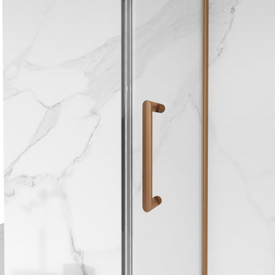 FugaFlow Eccelente Vetro Douchecabine - 100x90x200 - Profiel veiligheidsglas - anti kalk - Geborsteld koper PVD (Koper)