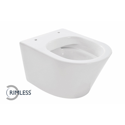 Wiesbaden Vesta Compact WC suspendu sans bride 47cm sans abattant blanc