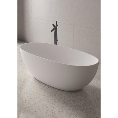 ZEZA Solid Baignoire îlot - 170x75cm - solid surface - blanc mat