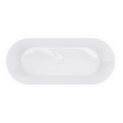 Wiesbaden Libero Baignoire îlot - 178 x 80 cm - acrylique brillant blanc avec vidage blanc brillant