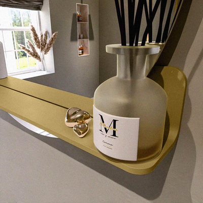 Mondiaz SPOT Miroir de salle de bains - rond 80cm - tablette miroir - couleur Oro