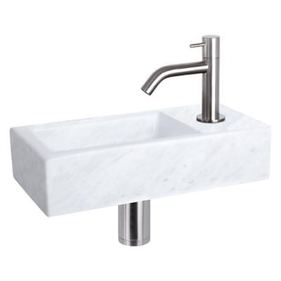 Differnz Helios fonteinset – 37.5x18.5x9.5 cm – kraangat rechts – gebogen mat chromen kraan