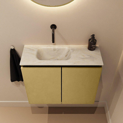 MONDIAZ TURE-DLUX meuble WC 60cm Oro. EDEN lavabo Ostra position gauche. Sans trou de robinet.
