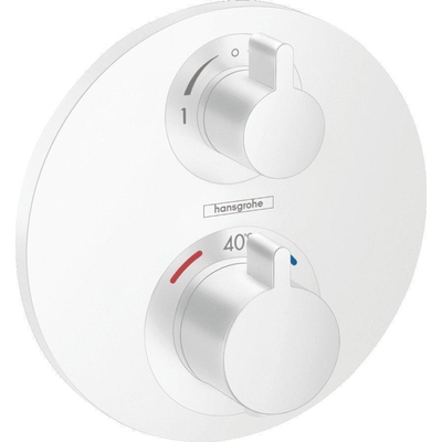 Hansgrohe Ecostat s ensemble de finition mitigeur thermostatique arrêt/déviateur mat blanc