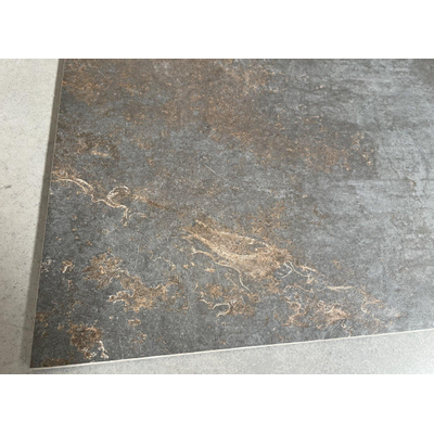 Terravito Copuro wand- en vloertegel - 60x60cm - 9mm - Vierkant - gerectificeerd - Betonlook - Zwart mat