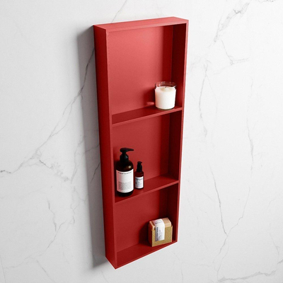 Mondiaz Easy nis 29.5x89.5x8cm voor Inbouw/opbouw 3 open vakken Solid surface Fire/Fire