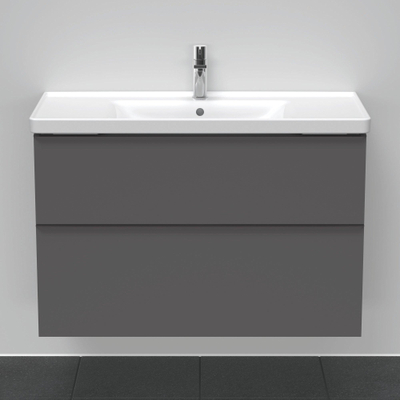 Duravit D-neo Meubelset - met wastafelonderbouwkast - met 2 laden - met softclose - 100x20x48cm - inclusief wastafel - mat grafiet (grijs)