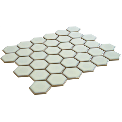 La Mosaic Factory Barcelona carreau mosaïque - 28,2x32,1cm - carrelage mural - Hexagone - Porcelaine Vert Clair Brillant